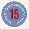 15 Years of Outstanding Service
